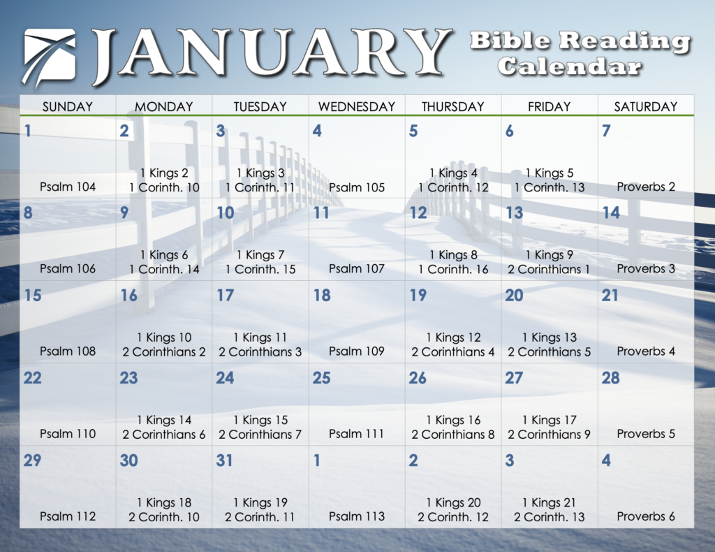 January 2023 Bible Reading Calendar In God's Image